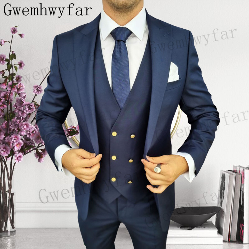 Formal Wear For Men In Wedding - Gwenhwyfar Groomsmen Peaked Lapel Tuxedo Men