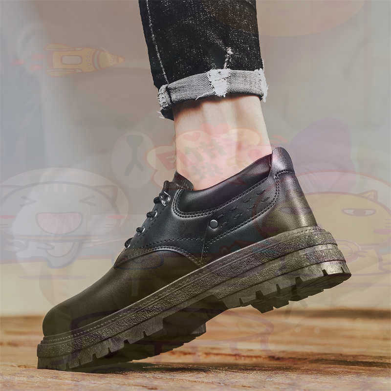 Men Formal Wear With Sneakers - Dark Natural Leather Fashion Trainers Tennis