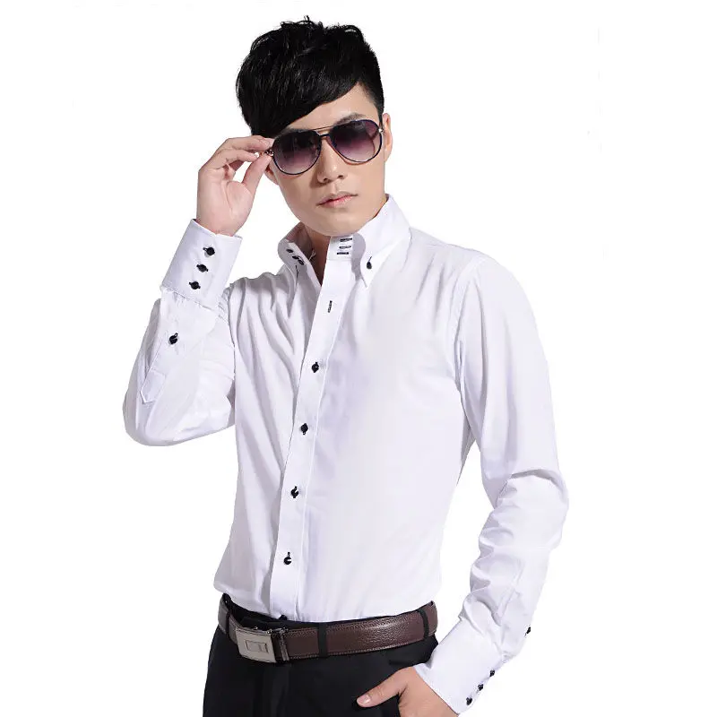 Dress Shirt for Men Button-dow - огляд і ціна Korean Men Formal Wear