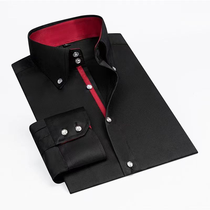 Men Designer Dress Shirt Butto - огляд і ціна Korean Men Formal Wear