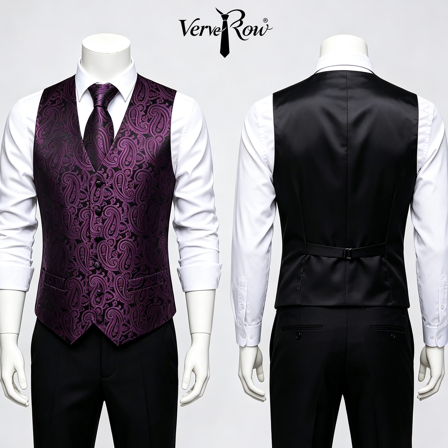 Men Purple Tie Handkerchief Th - огляд і ціна Men Formal Wear Purple