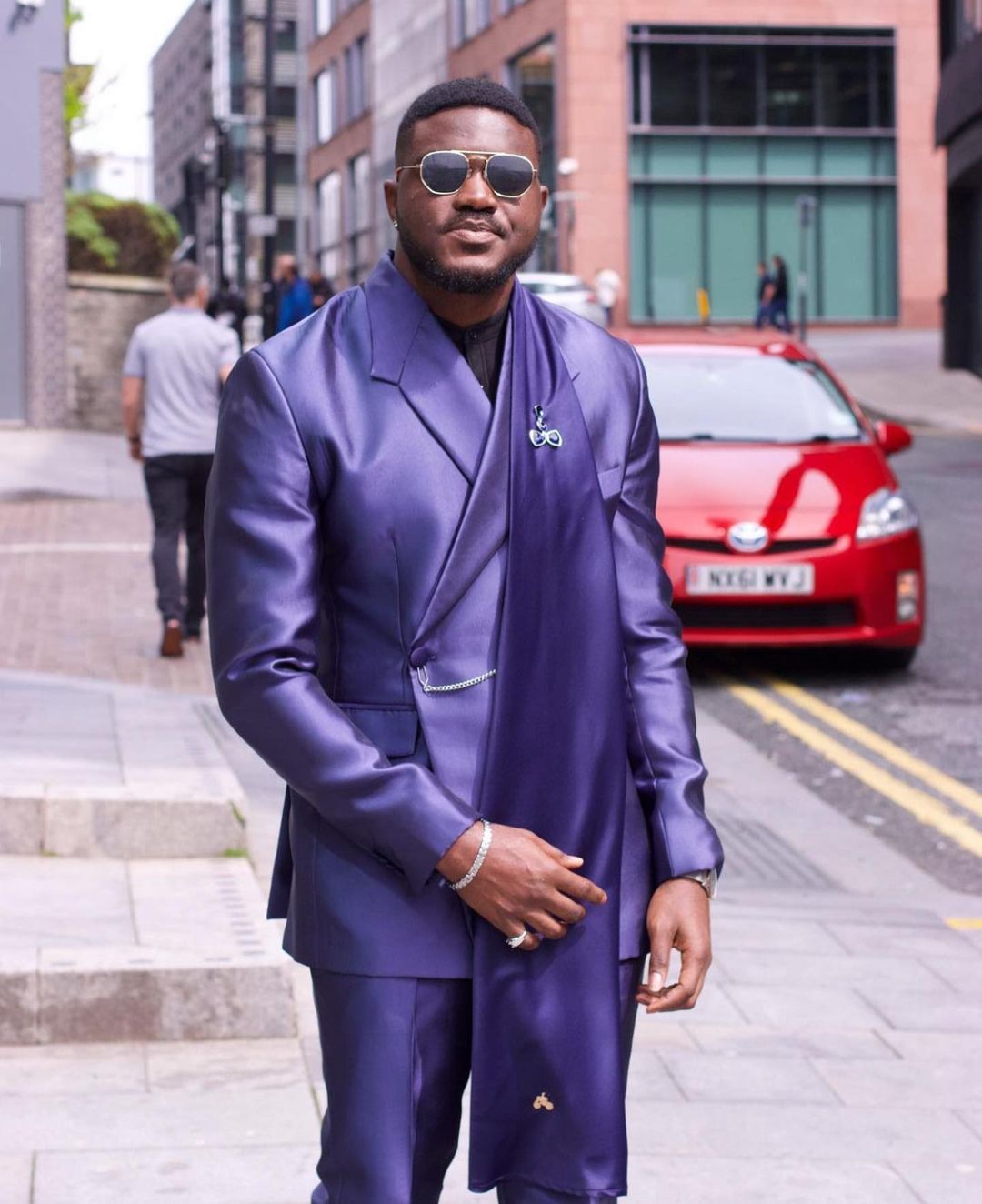 Purple Satin Men Suit Set 2 Pi - огляд і ціна Men Formal Wear Purple