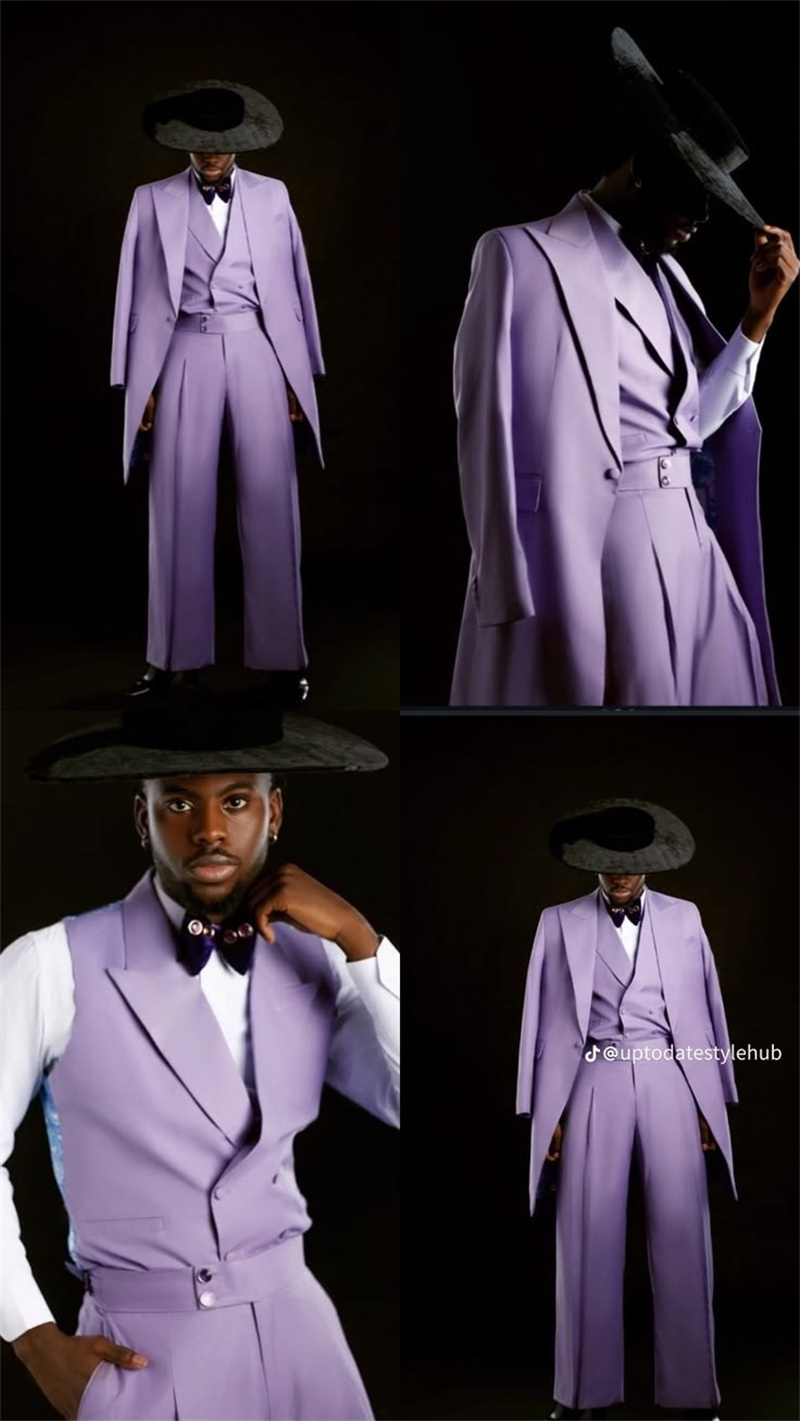 Purple Men Suit Set 3 Piece Lo - огляд і ціна Men Formal Wear Purple