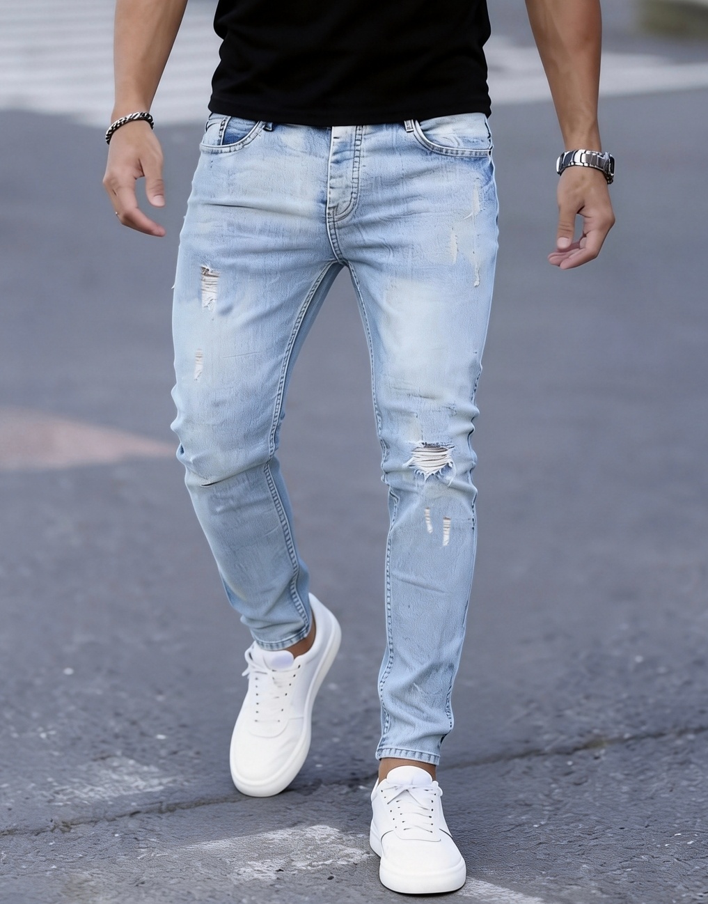 Men'S Slim Fit Stretch Ripped  - огляд і ціна Men Formal Wear With Jeans