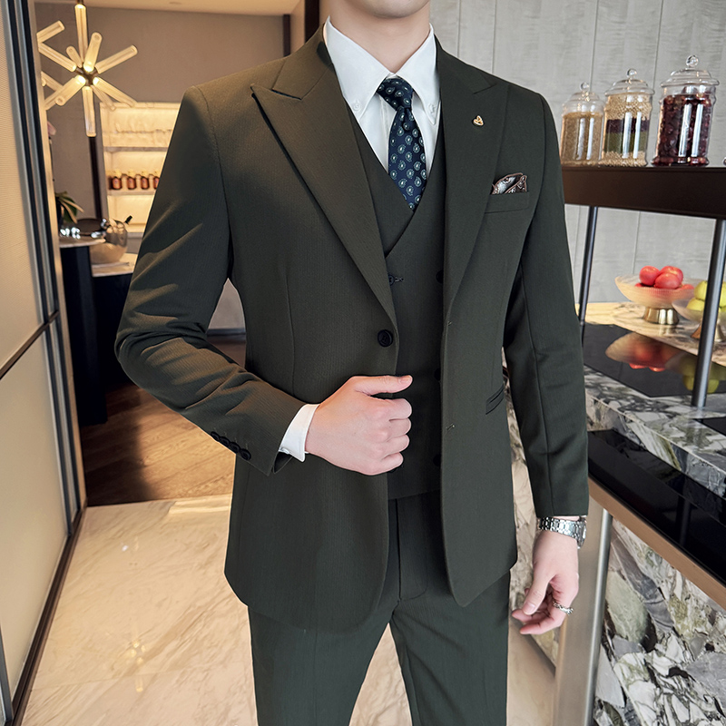 Slim-Fit Three-Piece Set Korea - огляд і ціна Korean Men Formal Wear