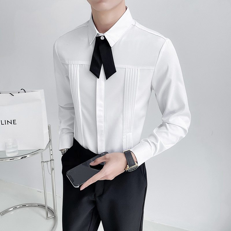 Luxury Men Wedding Party Shirt - огляд і ціна Korean Men Formal Wear