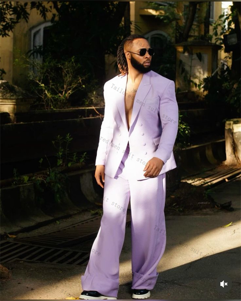 Lavender Purple Men Suits Pant - огляд і ціна Men Formal Wear Purple