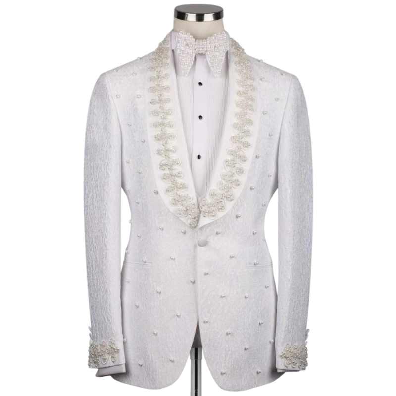White Wedding Men Suits Fashio - огляд і ціна Men Formal Wear With Coat