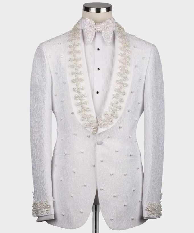 White Wedding Men Suits Fashio - огляд і ціна Men Formal Wear With Coat
