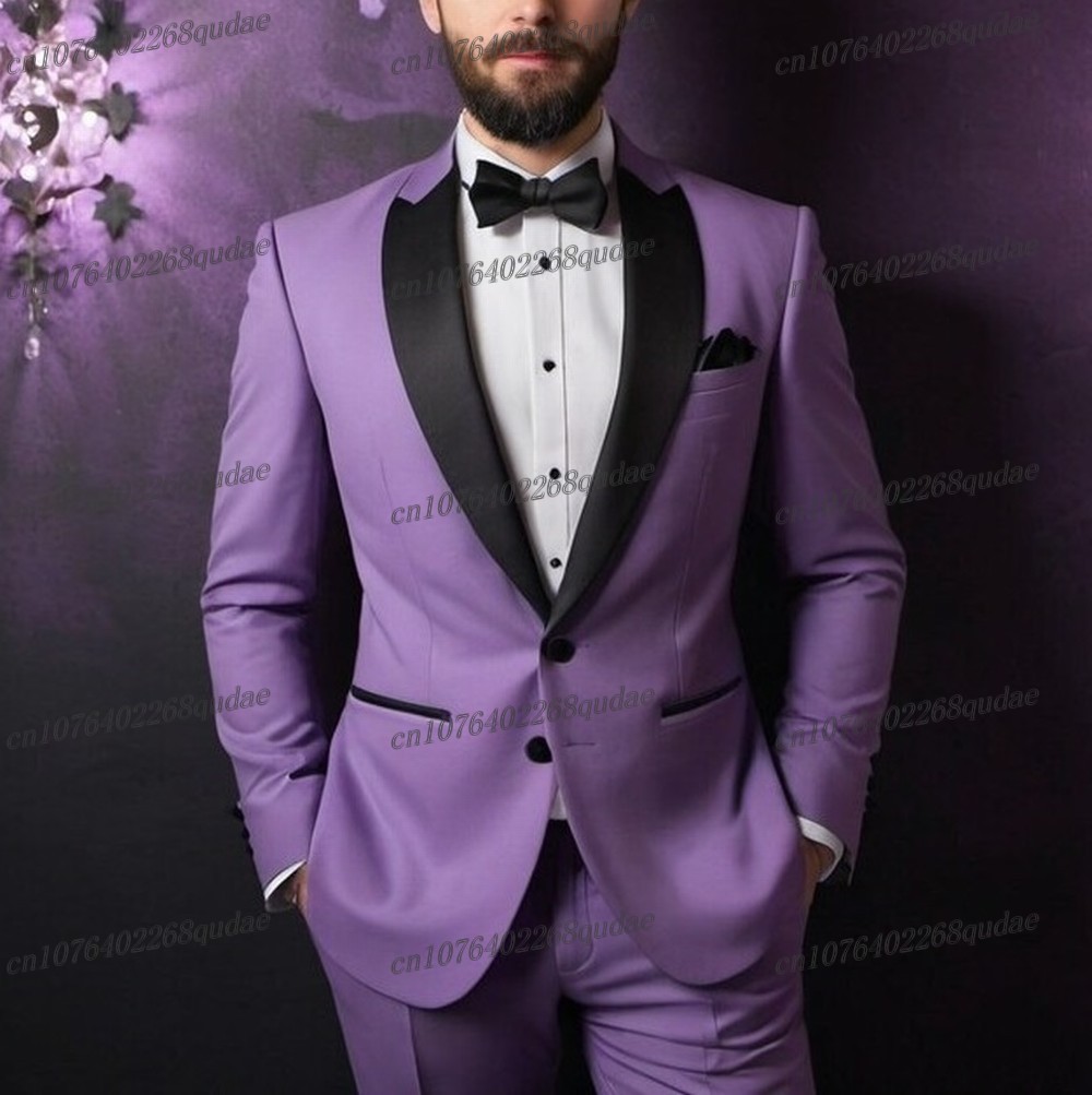 Black Collar Light Purple Form - огляд і ціна Men Formal Wear Purple