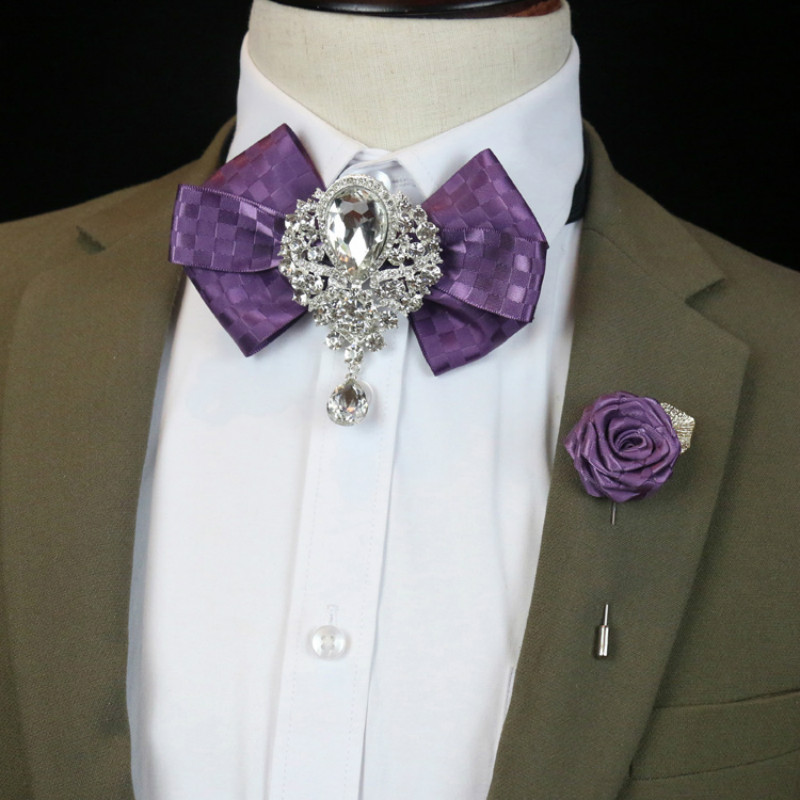 Men's Wedding Rhinestone Bow T - огляд і ціна Korean Men Formal Wear