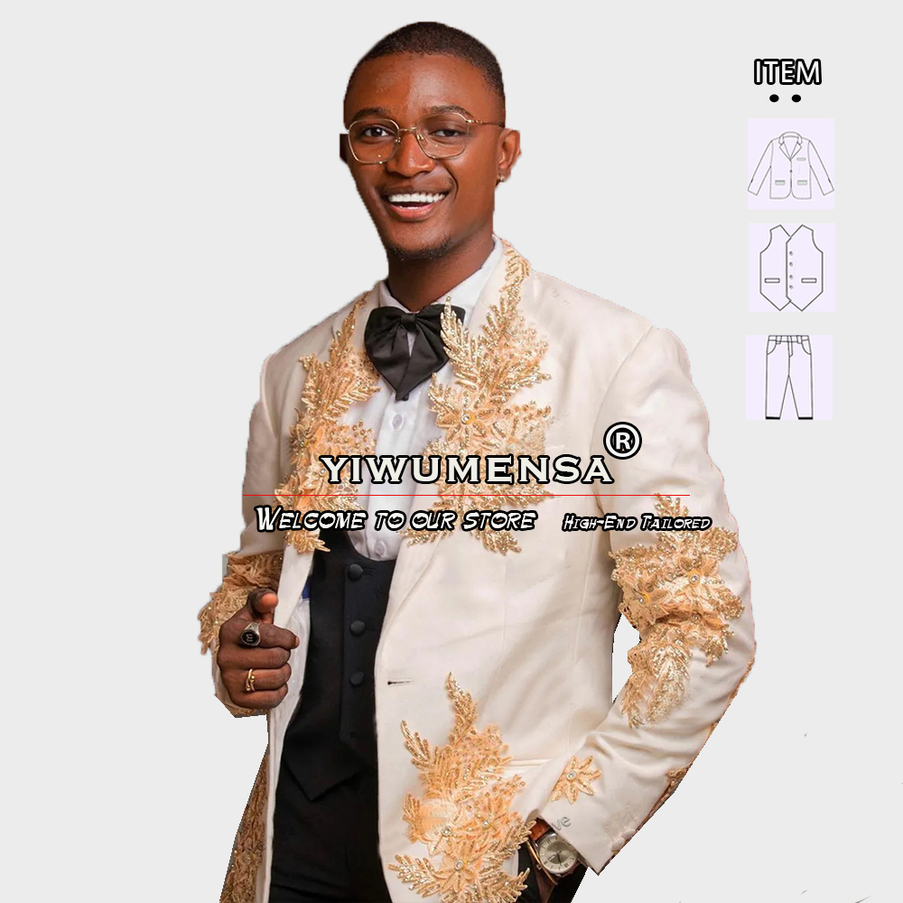Customized 3 Pieces Suits Men  - огляд і ціна Formal Wear For Men In Wedding