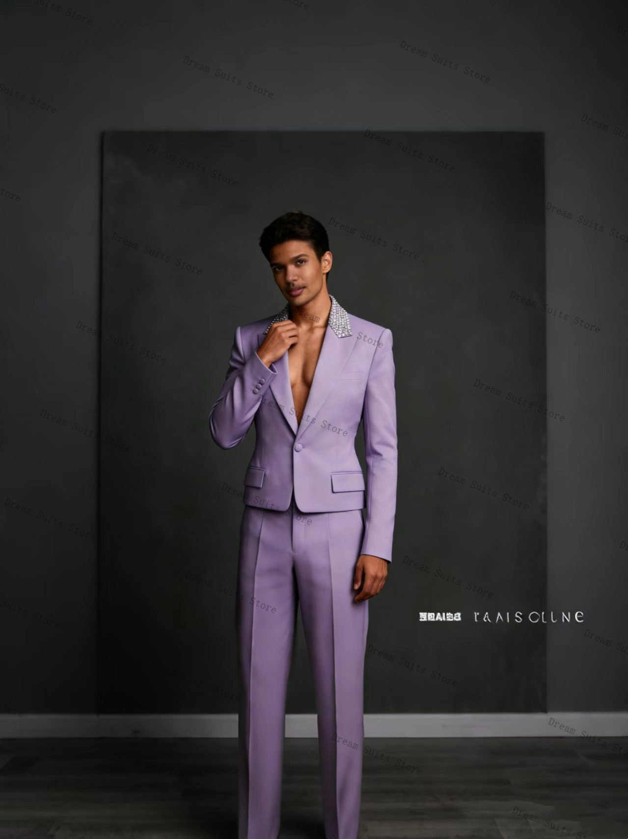Crystals Men Suit Set 2 Pcs Bl - огляд і ціна Men Formal Wear Purple