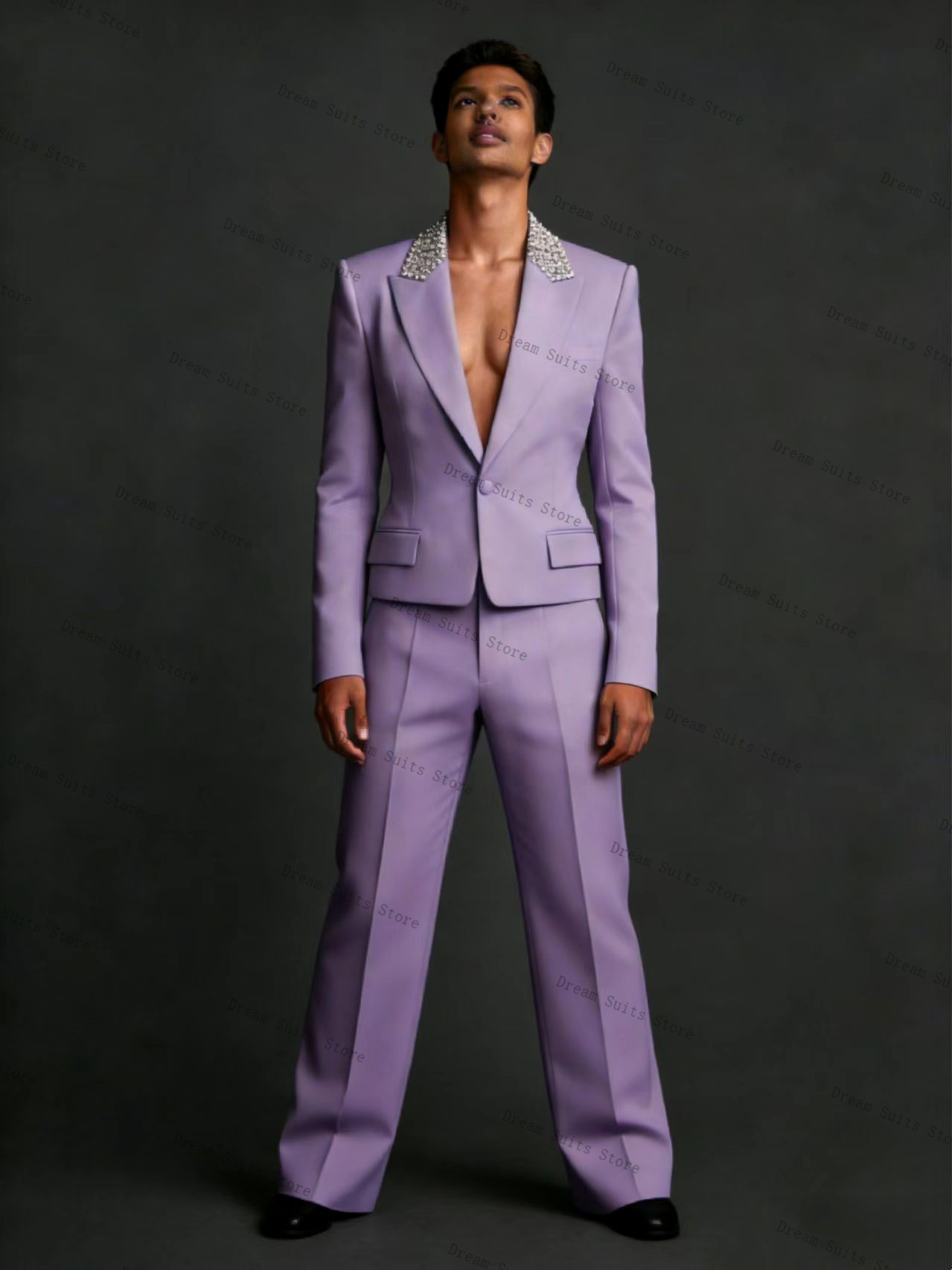 Crystals Men Suit Set 2 Pcs Bl - огляд і ціна Men Formal Wear Purple