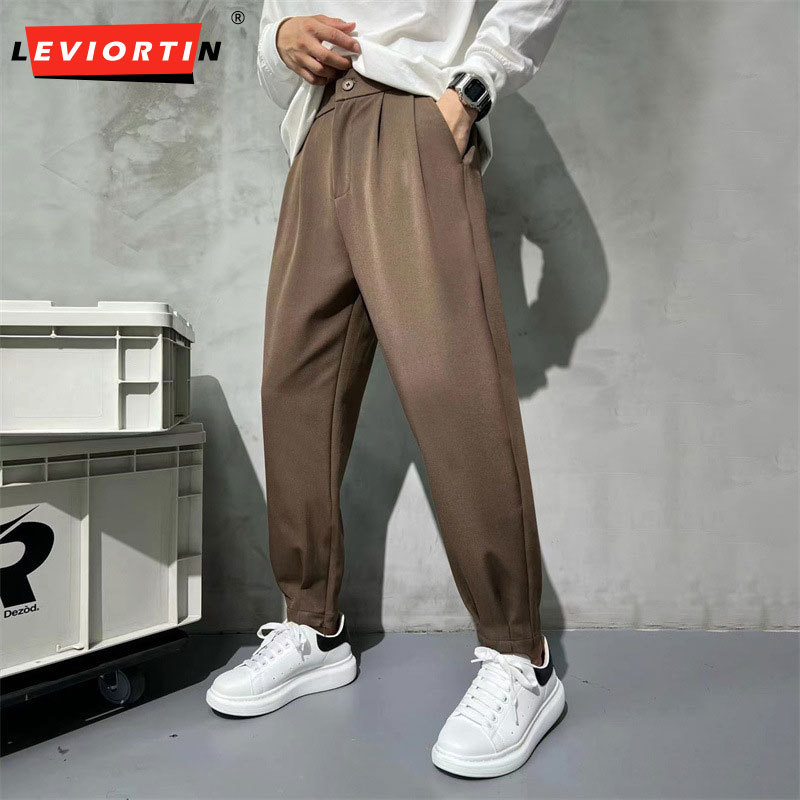 Solid Color Suit Pants Men Fas - огляд і ціна Korean Men Formal Wear