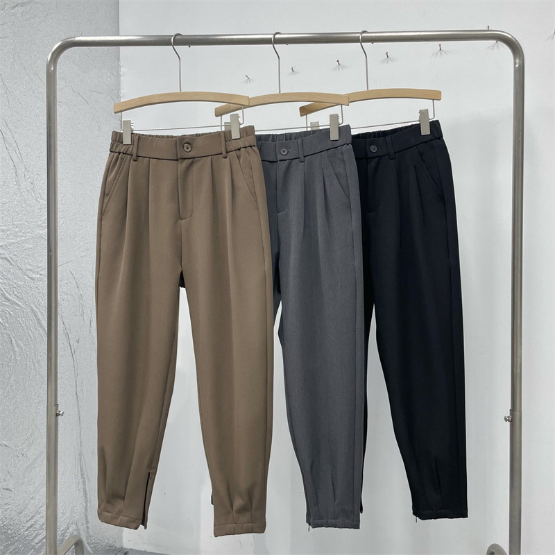 Solid Color Suit Pants Men Fas - огляд і ціна Korean Men Formal Wear