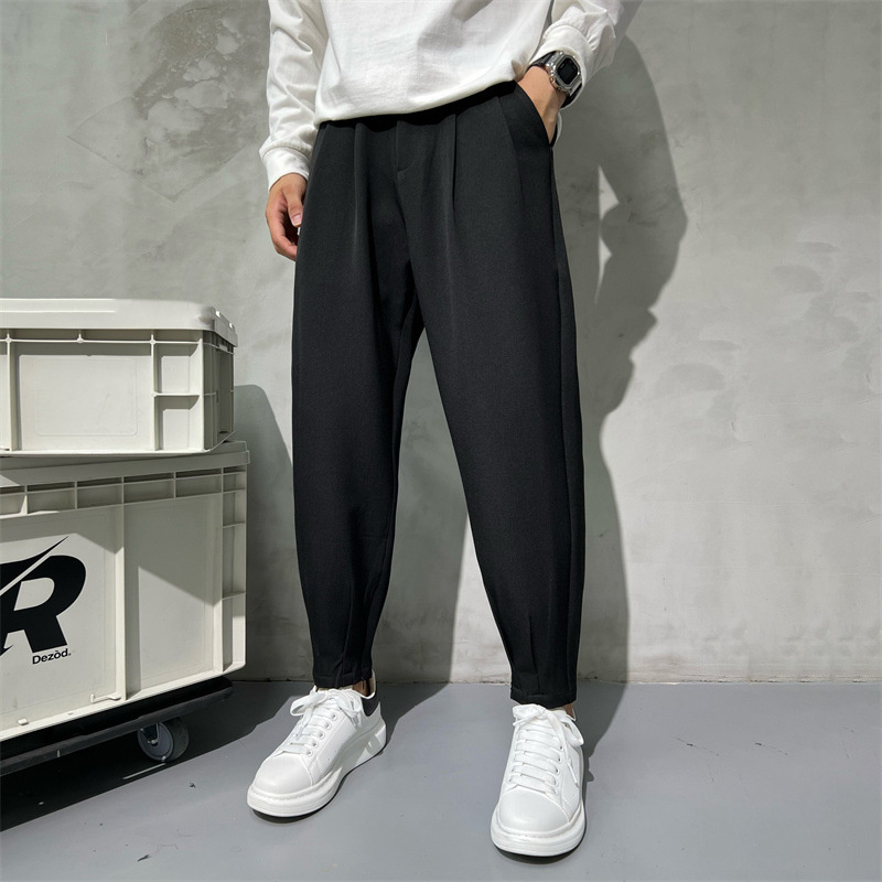 Solid Color Suit Pants Men Fas - огляд і ціна Korean Men Formal Wear