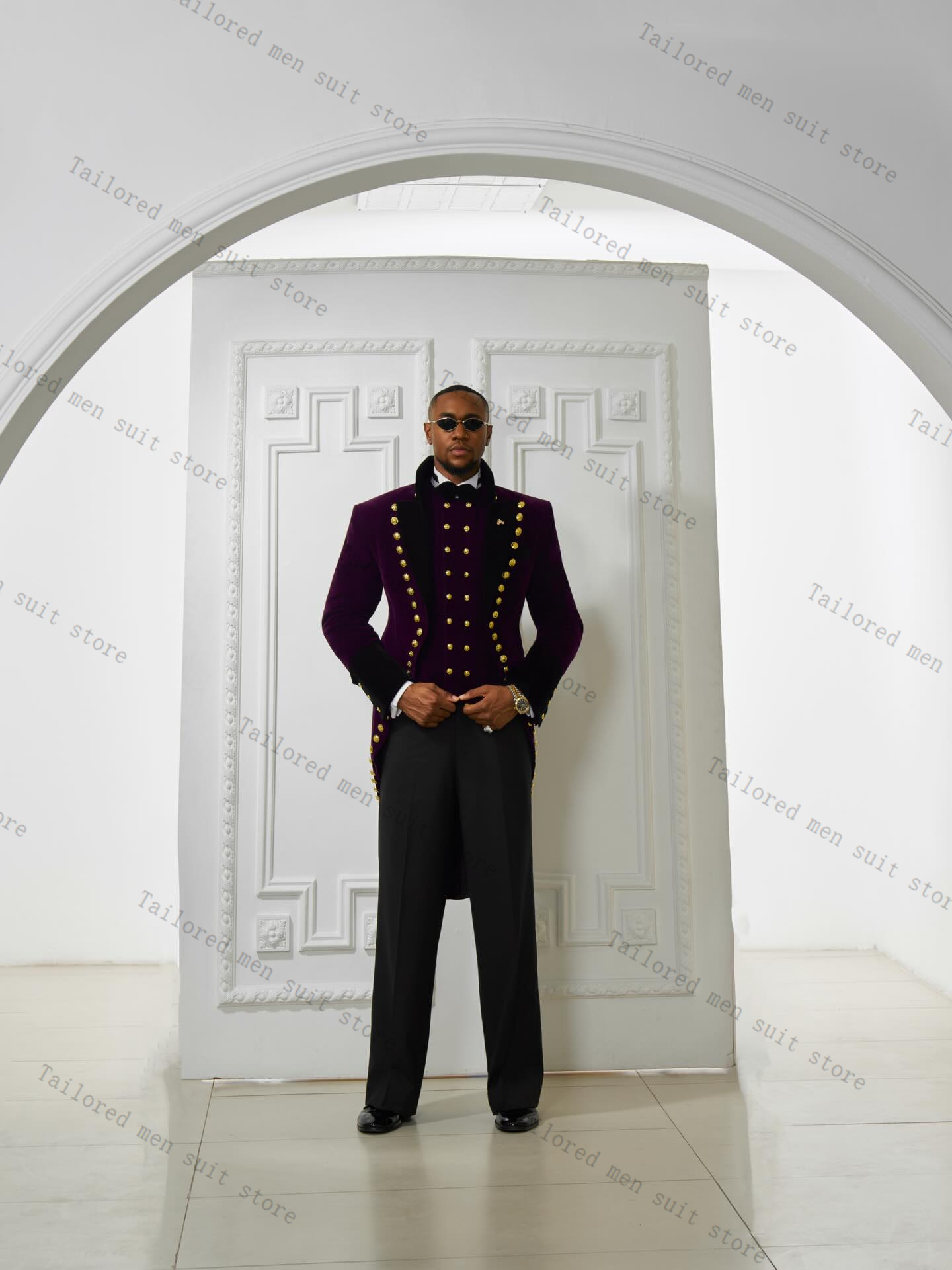 Purple Men Suits Pants Set 2 P - огляд і ціна Men Formal Wear Purple