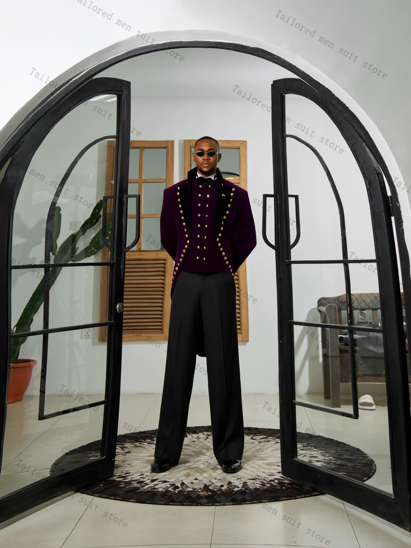 Purple Men Suits Pants Set 2 P - огляд і ціна Men Formal Wear Purple
