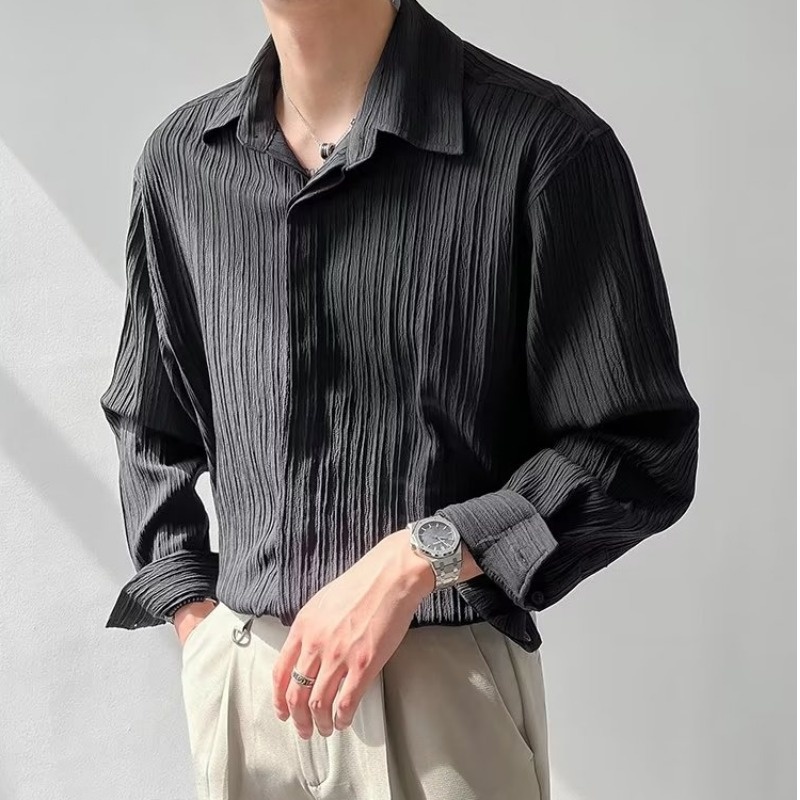 Black Apricot White Long-sleev - огляд і ціна Korean Men Formal Wear